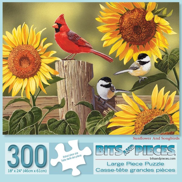 Bits and Pieces – Sunflower and Songbirds Jigsaw Puzzle by