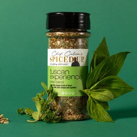 Spiced Up Tuscan Experience Seasoning – Italian Herb Blend with Garlic, Fennel & Tomato – All-Purpose Mediterranean Spice Mix for Pasta, Steaks & Veggies – Vegan, Gluten-Free, Non-GMO – 4.4 oz