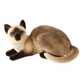 Simulation Short Hair Cute Cat Doll Stuffed Lifelike Siamese Cat Plush Toy Plush Cat Cuddly Toy Cat Plush Stuffed Toys Pet Toy Decor Birthday Gift for Girls