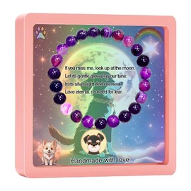SODLYUE Pet Memorial Gifts, Dog Memorial Gifts Bracelet for Beloved Dog,8MM Amethyst Pet Sympathy Bracelet for Women Who Loss of Pets,Dog Bereavement Sympathy Gift, Saint Bernard