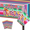 Gukasxi 2 Pieces Mexican Fiesta Party Tablecloth, Colorful Striped Disposable