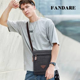 FANDARE Retro Shoulder Bag Men's Canvas Work Bag Women's Messenger Bag Shoulder Bag Men's Bag for Travel School College Work Outdoor School Bag, black, Retro