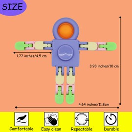 8 Pack Pop Fidget Spinner, Deformable Fidget Spinners for Kids, Wacky Tracks Fidget Toys, DIY Chain Robot Fingertip Toy for Goodie Bag Basket Stuffers Classroom Prizes Party Favors