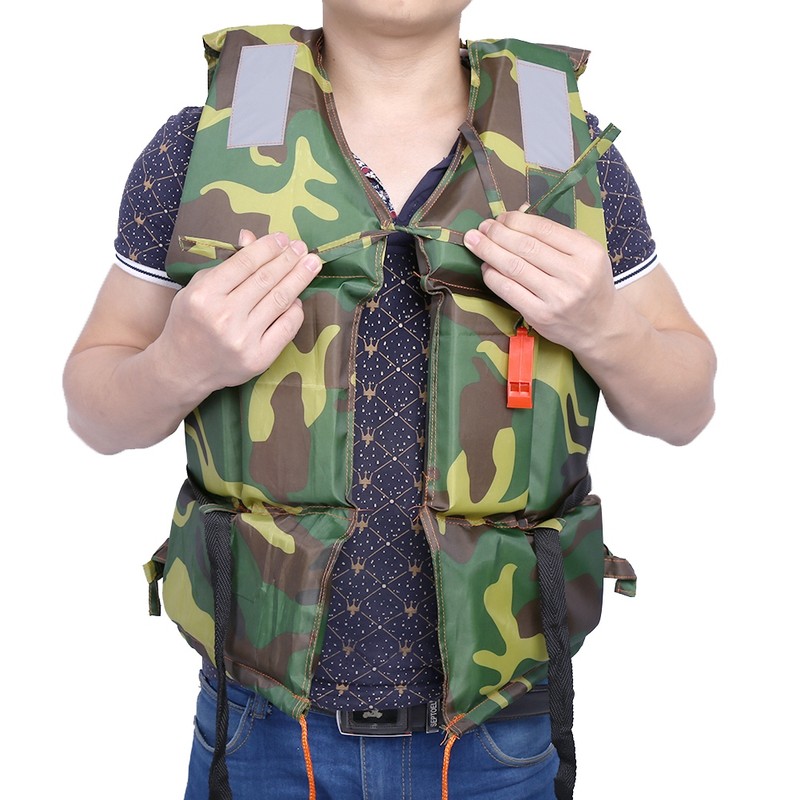 Camouflage Adult Boating Swimming Life Jacket Buoyancy Aid Polyester Floating
