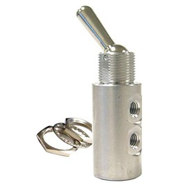 Pneumadyne Inc 2.13"L 303 Stainless Detented Metal Toggle 3-Way Toggle Valve, UNF - C032021