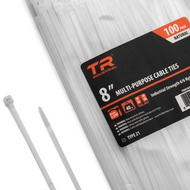 TR Industrial Multi-Purpose Cable Ties (500 Piece), 8", Natural