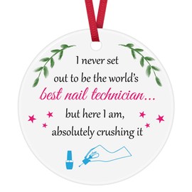 Nail Tech Gifts Nail Technician Ornament Nail Stylist Gift Nail Artist Ornament Beautician Gift Manicurist Graduation Gift Birthday Christmas Ornament for Nail Tech
