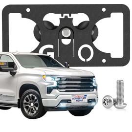 Heavy Duty Front License Plate Frame Compatible with Chevy Silverado 2014-2024, No Drill Grille Mount, Anti-Theft License Plate Holders Bracket, Rust-Proof, Weather & Rattle Proof Car Accessories