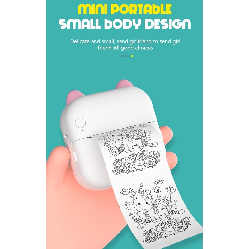 DIFCUL Mini Thermal Printer,Bluetooth Labler Maker,Portable Inkless Printers Compatible with