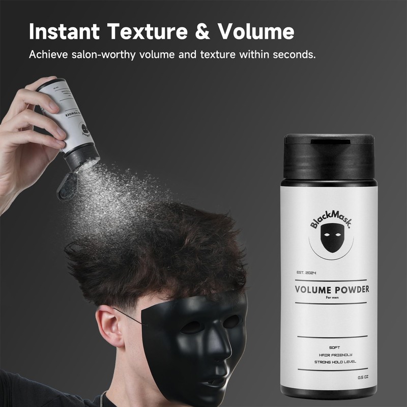 BlackMask Hair Texture Powder for Men, Easy-to-Apply Styling Powder for
