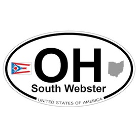US Decal, Inc. South Webster, Ohio Oval Sticker with State Flag