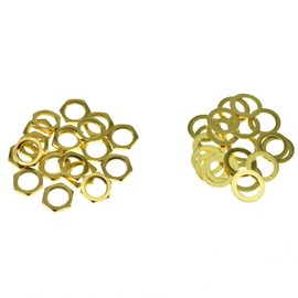 KAISH 20pcs Metric Guitar Input Output Jack Socket Nut and Washer Guitar Jack Nuts for Import Guitars Gold