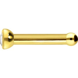 PIERCINGLINE Titanium Nose Stud with Sparkling Crystal Nose Piercing in 5 Colours, Titanium
