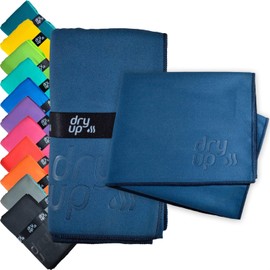 DRYME Toalla Premium de Microfibra Deportiva Ultra Absorbente Secado Rápido Ligera y Portatil para Gym Natación Yoga Playa Diferentes Modelos y Tamaños (Azul Marino, Chica (60 x 38 cm))