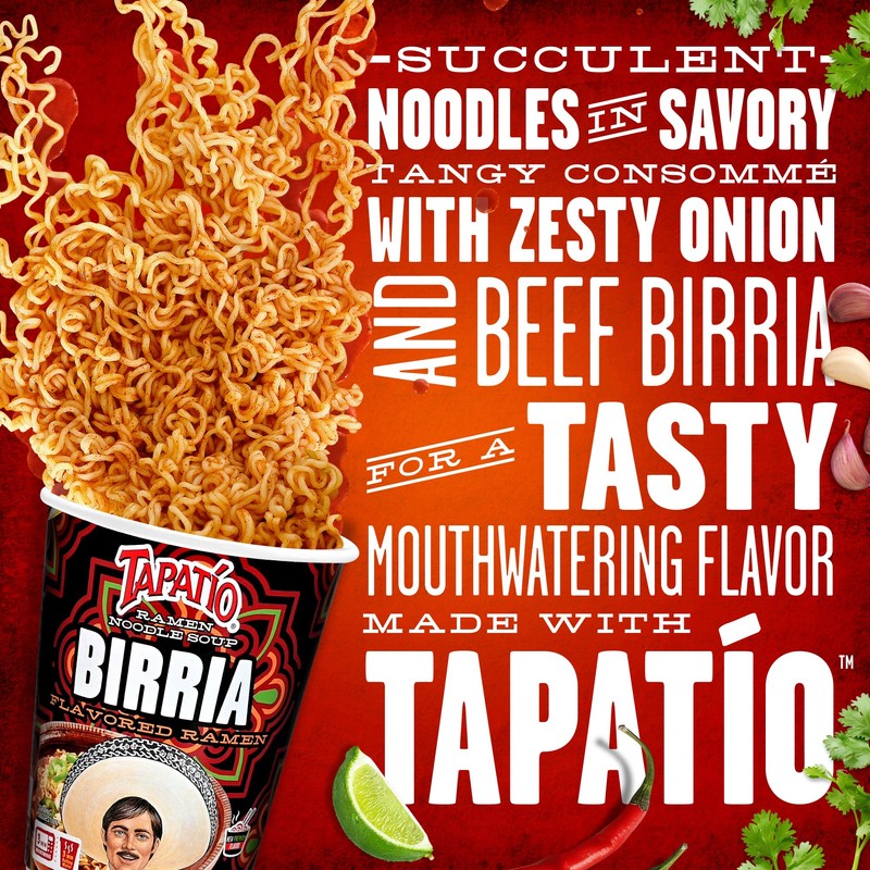 Tapatío Ramen Noodle Soup, Birria Flavored - Microwaveable Cup, 2.29