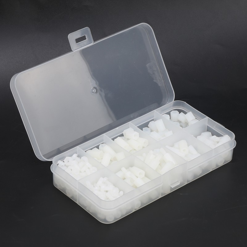300Pcs M3 White Nylon Screw Set Insulation Material Male Female