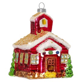 Sikora Glass Christmas Tree Ornament Church – 7 cm