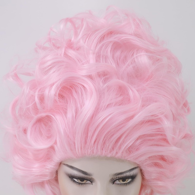 Women Short Vintage Beehive Queen Wig Curly Wig Halloween Party
