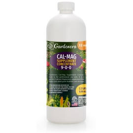 𝐏𝐑𝐎𝐅𝐄𝐒𝐒𝐈𝐎𝐍𝐀𝐋 Grade Organic Cal-Mag Plus Growing Fertilizer Concentrate: Calcium, Magnesium, Iron & Micronutrients Supplement for Plant Deficiencies (9-0-0 NPK) - 32oz Bottle (Quart)