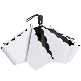 Shishivera Parasol, Folding Umbrella, 100% UV Protection, Full Light Blocking, One-Touch Automatic Open/Close, UPF50+, Ultra Lightweight, Compact Parasol, Foldable, For Both Rain or Shine, Includes