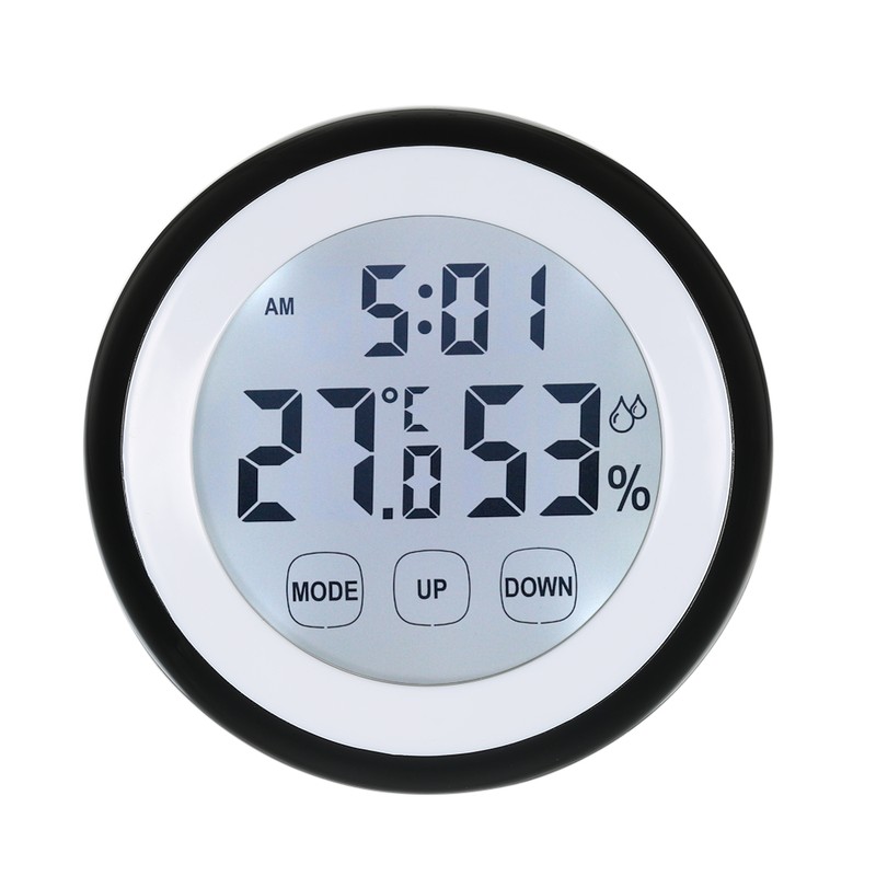 °C/°F Digital Thermometer Hygrometer Temperature Humidity Meter Alarm Clock Touch