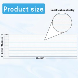 Lined Board Roll Reusable Waterproof Erasable Bulletin Board Wrinkle Resistant Poster Non-Woven Fabric Bulletin Board Roll for Classroom Decor Wrap Crafts 15.55" x40ft