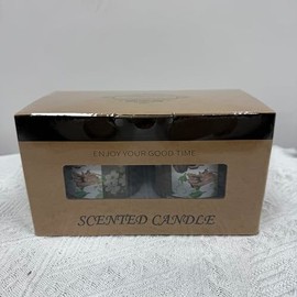 Decorative Scented Candle Gift Set, Jasmine and Sandalwood Fragrance, Elegant Box Package