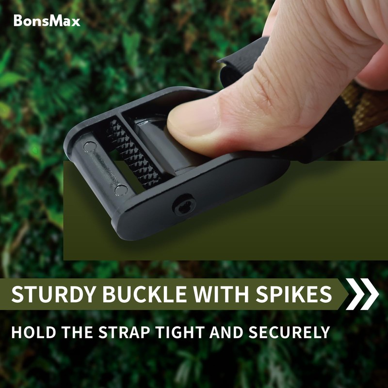 BonsMax Tie Down Lashing Strap with Buckle, Securing Strap for
