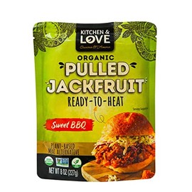 Kitchen & Love Organic Sweet BBQ Pulled Jackfruit, Non GMO, Vegan, 8 Ounces (Pack Of 6)
