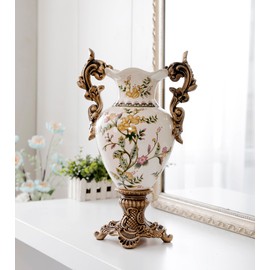 Magcolor Tall Floor Vase Ceramic Vases Modern Home Decor Flower Vase for Shelf Home Décor Tall Creative Flower White Vase 16.5 inch.Sophisticated Vessel for Decorative Branches and Dried Flowers