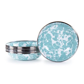 Golden Rabbit Enamelware - Sea Glass Pattern - Set of 6-4oz Tasting Dishes