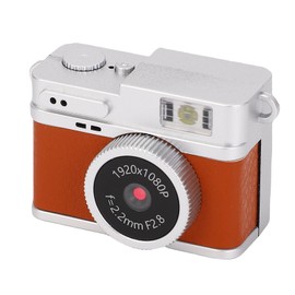 Mini Keychain Camera, 1080P Small Retro Camera, Vintage Digital Camera, Portable Photo Video Camcorder, for Travel Study Teens Beginners (Brown)