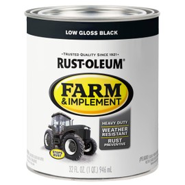 Rust-Oleum 280107 Farm & Implement Enamel Paint, Quart, Low Gloss Black