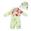 upandfast Baby/Toddler One Piece Zip Sunsuits with Sun Hat UPF