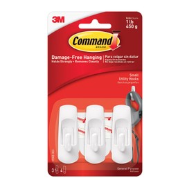 3M Command 17002-3ES 3 Ganchos Blancos Chicos