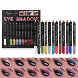 KTouler Cream Eyeshadow Stick Set,Pearlescent Eyeshadow Stick,12Pcs Shiny Colored with Smudge-proof & Waterproof EyeShadow for Women'S Long Lasting Eye Makeup