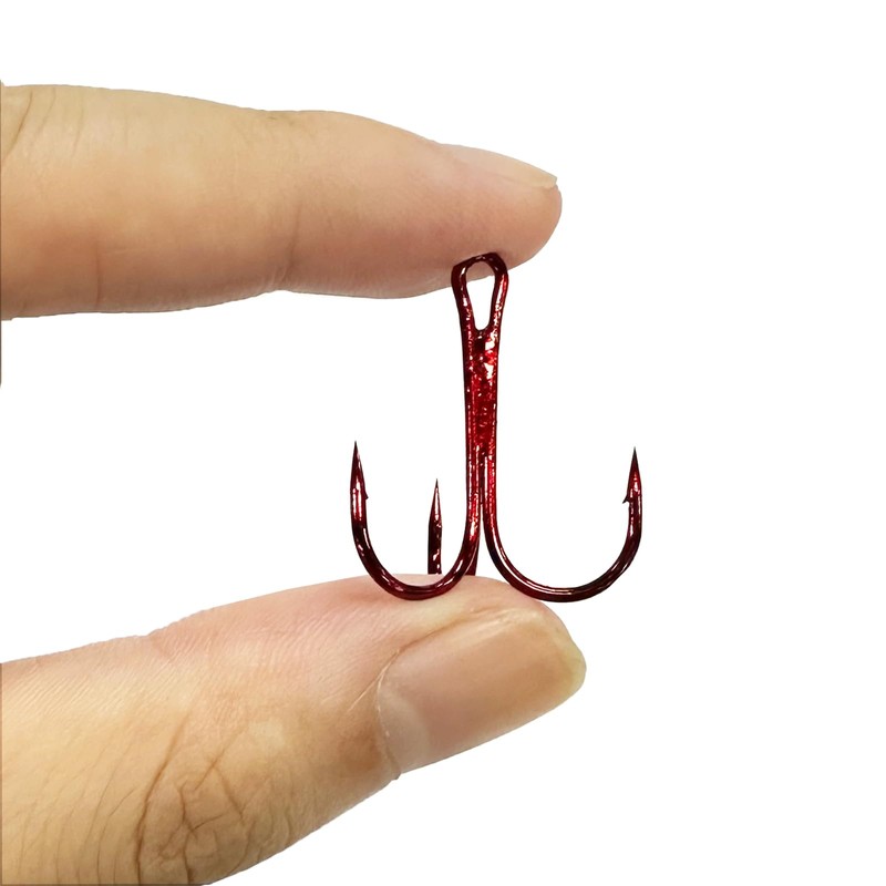 Treble Fishing Hooks, 80PCS Small Round Bend Triple Hard Lure