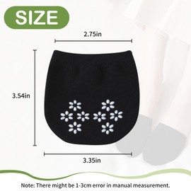SooGree 6 Pairs Toe Topper Socks Women Invisible Socks Toe Cover Liner Half Socks Seamless Non-Slip Toe Half Socks (6 Pairs black)