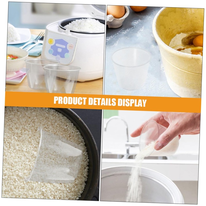 BIUDECO 5pcs Small Plastic Measuring Cups for Rice Scaled Kitchen