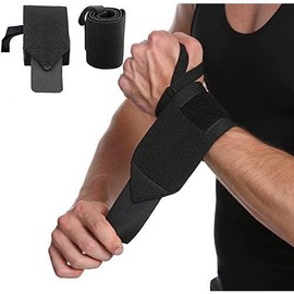 Wrist Wraps, 2 Pack Wrist Brace Wrist Straps for Weightlifting, Wrist Straps Lifting Straps Wrist Weights  Wrist Brace, Wrist Brace for Working Out Gym Accessories for Men (Black) - Color: Black