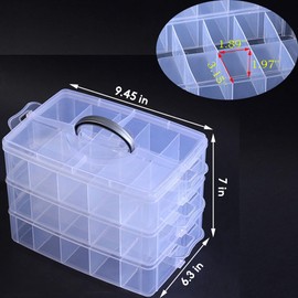 HomDSim HomDSim Washi Tape Box Organizer Storage,Divider Closet Container,with 30 Adjustable Compartments,Clear,Masking Tape Desktop Tape DIY Sticker Roll Tape Cutter Holder Storage,Finger Safty Dispenser