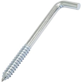 AERZETIX - C72805 - Set of 5 L-Shaped Screw-On Brackets Ø10x121 mm - Angle Hook with Self-Tapping Screw - Galvanised Steel - Silver