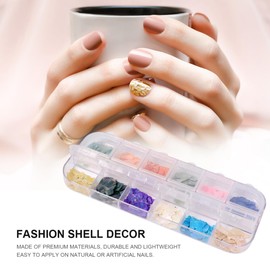 Healvian Fashion Shell Nail Art Decor Natural Abalone Patches for Creative Manicure Lightweight and Easy to Apply for Women Nail Decoration