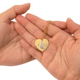 Love You To The Moon and Back Pendant Necklace, Gold and Silver