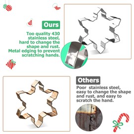 Christmas Cookie Cutter, Joyoldelf 7 Piece Christmas Cutters Stainless Steel Gingerbread Boy, Christmas Tree, Snowflake, Reindeer, Snowman, Santa Claus, Bell for Kids, 100 Pack Free Candy Bag