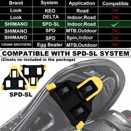Bucklos PD-R8000 SPD SL Pedals for Road Bike - Bicycle Clipless Sealed Bearing Nylon Ultegra Clip Pedals Compitable with Shimano SPD-SL Cleats for Indoor Cycling (9/16")