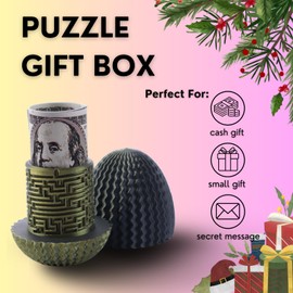 Mystery Surprise Egg Puzzle Box with Hidden Compartment, Money Puzzle Box for Cash Gift, Birthday Wedding Graduation Money Gift Ideas, Brain Teaser Fidget Toy for Adults Kids Teens Easter Christmas