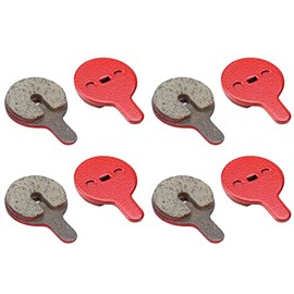 Pilipane 4 pares de pastillas de freno de disco de bicicleta, pastillas de rotor de disco de freno semimetálicas para Bb5 M446, de bicicleta eléctrica, de montaña de resin, Rojo, 11.00*7.00*3.00