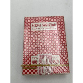 Vintage Clovis 500 Club Clovis, CA Red PGC Playing Cards Hoyle - New Sealed