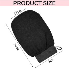 Exfoliating Gloves, Bath SPA Exfoliating Mitts Body Scrubber for Removing Dirt and Dead Skin, Body Scrub Glove for Women and Men (Black+Pink+White)